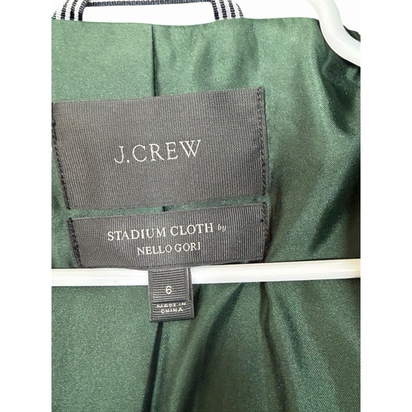 J.Crew Chateau Parka Italian Stadium-Cloth Wool Coat Fur Hood Green Size 6 - Picture 13 of 13